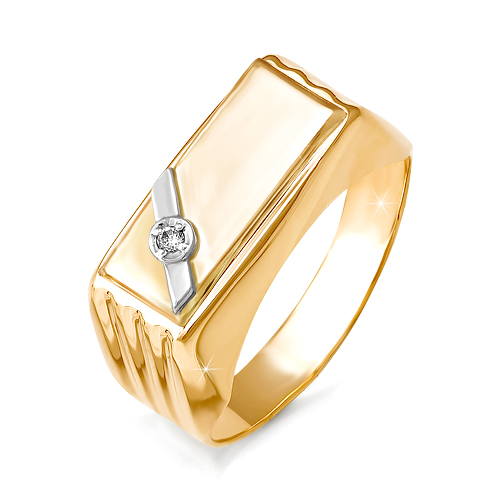 Кольцо, золото, фианит, 040149